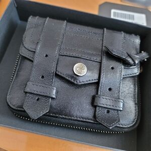 Proenza Schouler PS1 Small Zip Wallet Black Leather EUC Pre-owned